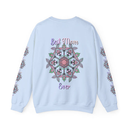 Cozy black crewneck sweatshirt with 'Best Mom Ever' print, perfect birthday gift for mom