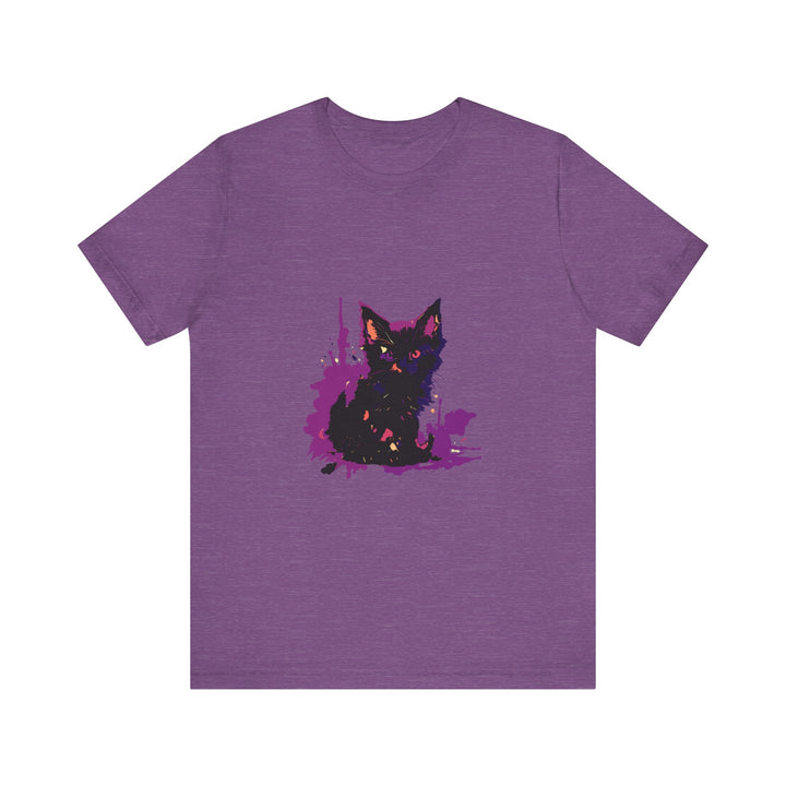 Black Cat Mystery - Purple Paint Splatter T-Shirt