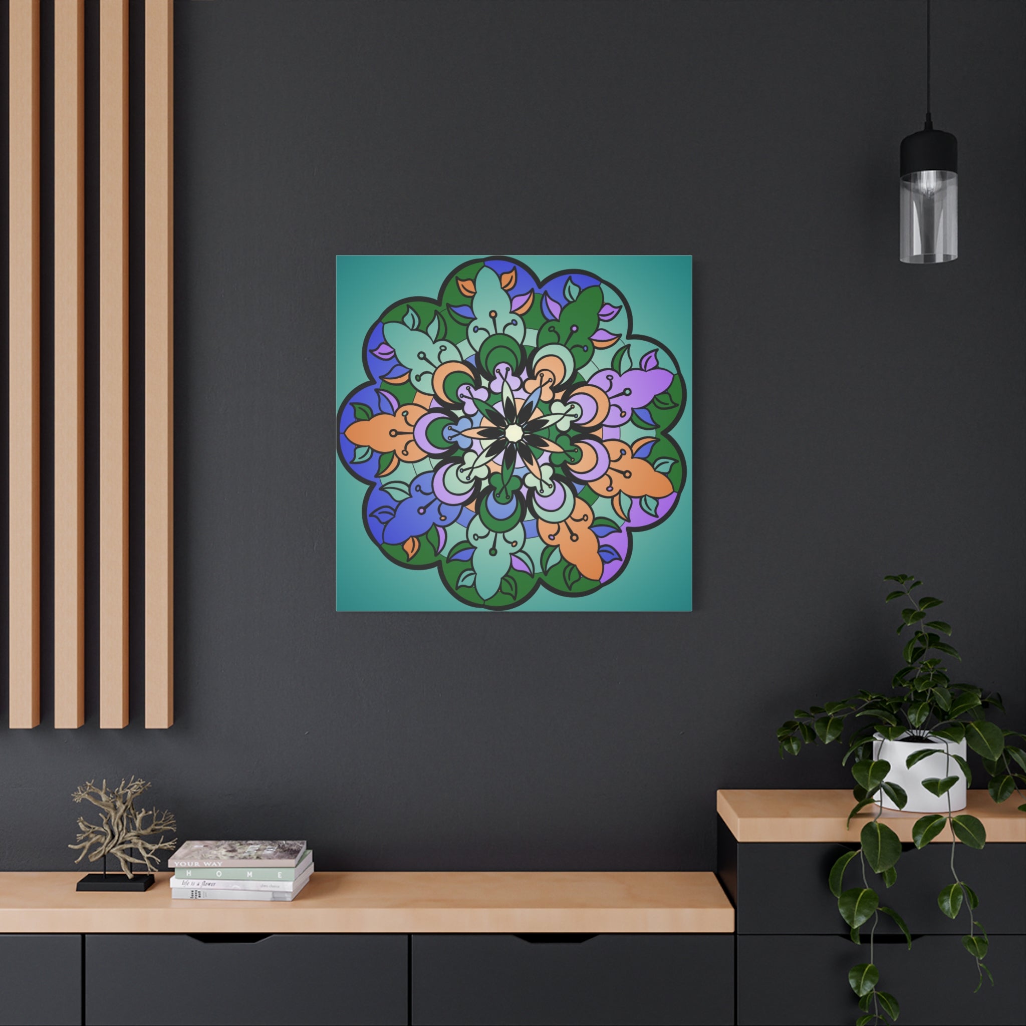 Floral Mandala Matte Canvas Wall Art