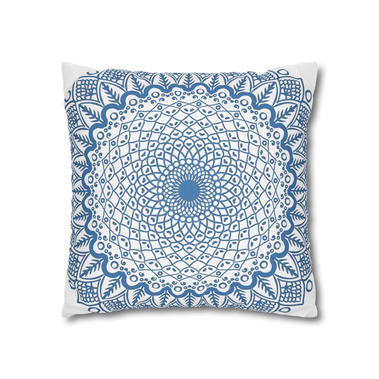 Elegant and Unique Steel Blue Mandala Art Pillowcase