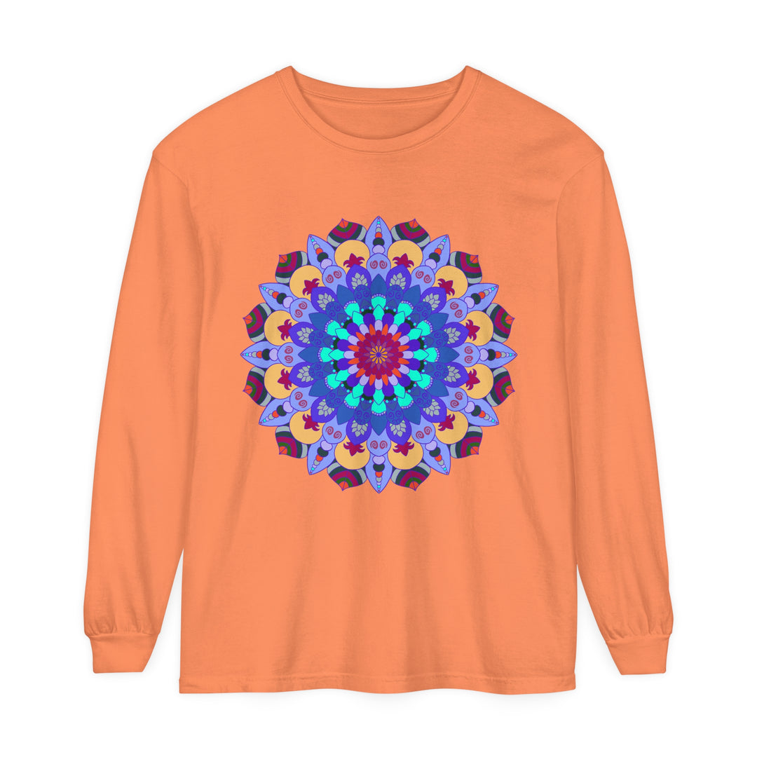 Colorful and intricate mandala design long sleeve t-shirt for vibrant style