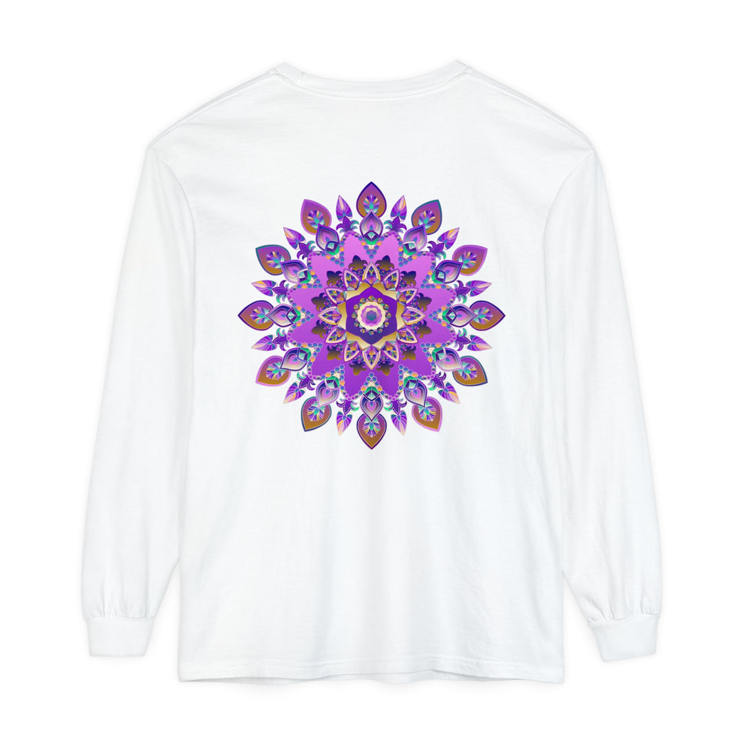 Stunning purple and gold mandala long sleeve t-shirt with intricate design