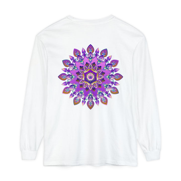 Stunning purple and gold mandala long sleeve t-shirt with intricate design