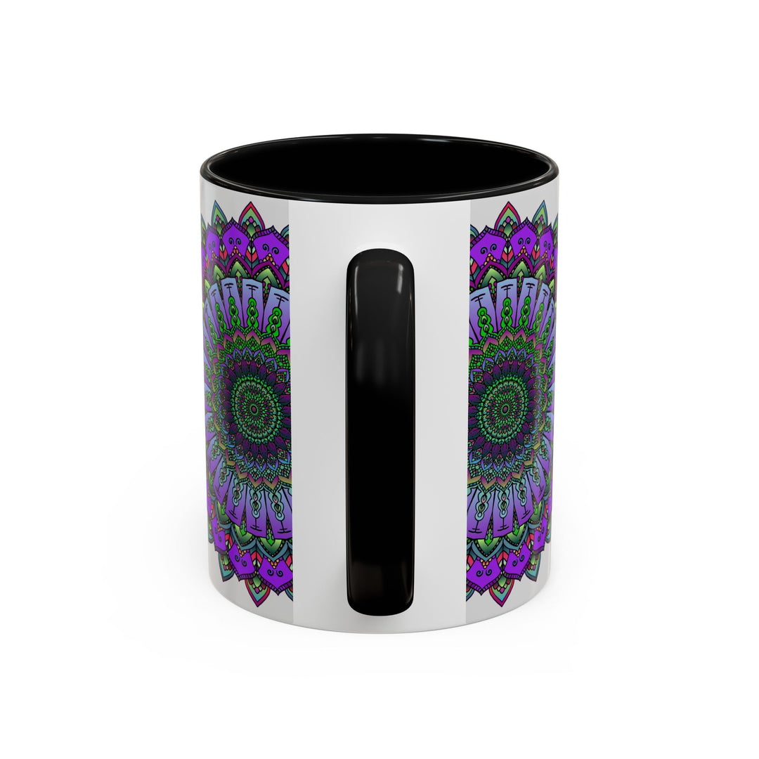 Beautiful and colorful Vibrant Mandala Mug featuring spiritual art and intricate design