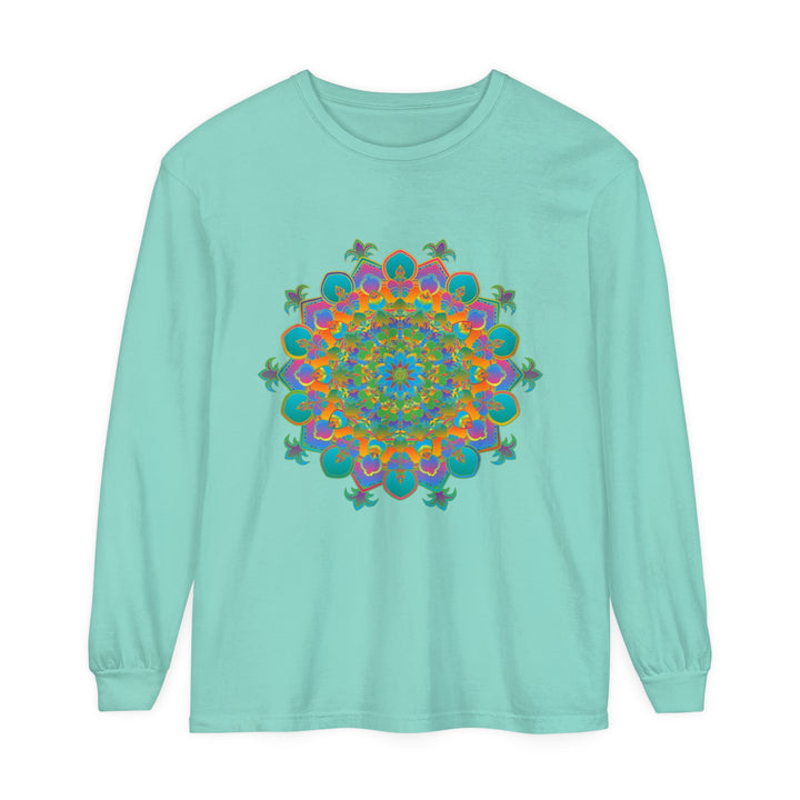 Colorful and intricate mandala design long sleeve unisex t-shirt