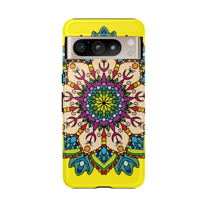 Intricate Floral Yellow Phone Case for Bold Protection and Style