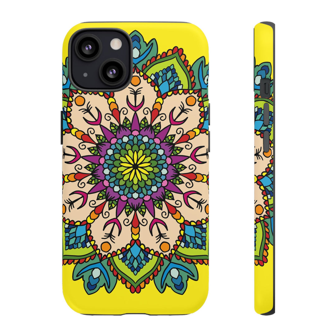 Intricate Floral Yellow Phone Case for Bold Protection and Style
