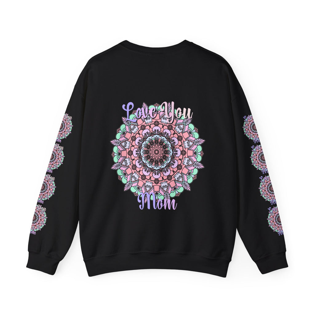 Felpa girocollo ispirata al mandala per mamme in tenui colori pastello