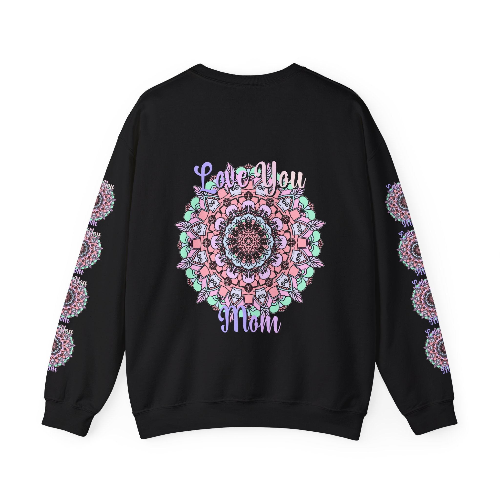 Mandala Inspired Crewneck Sweatshirt for Moms in Soft Pastels