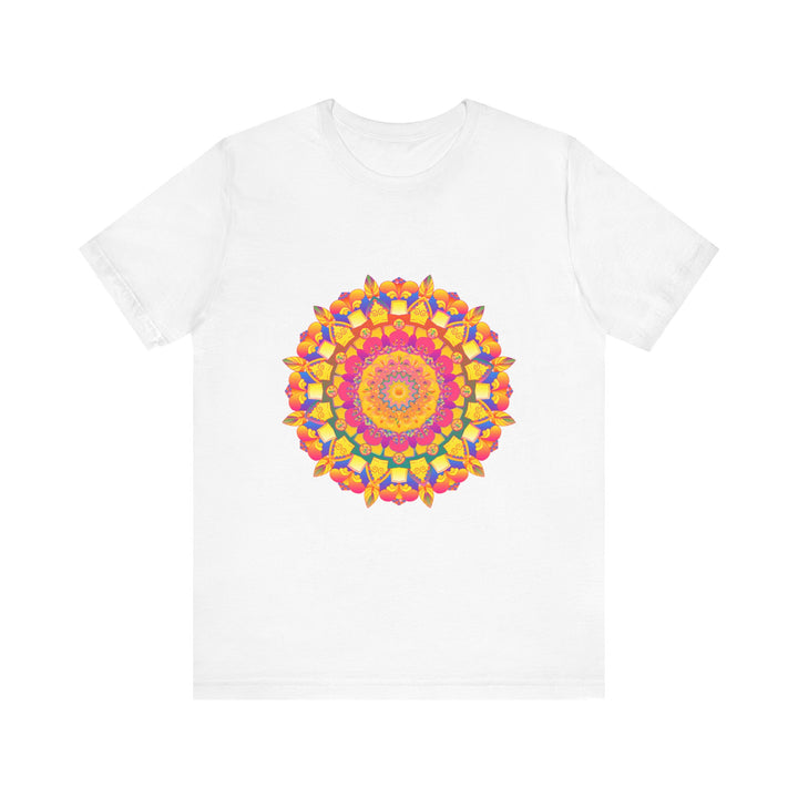 Vibrant and detailed mandala pattern tee with a colorful and intricate design