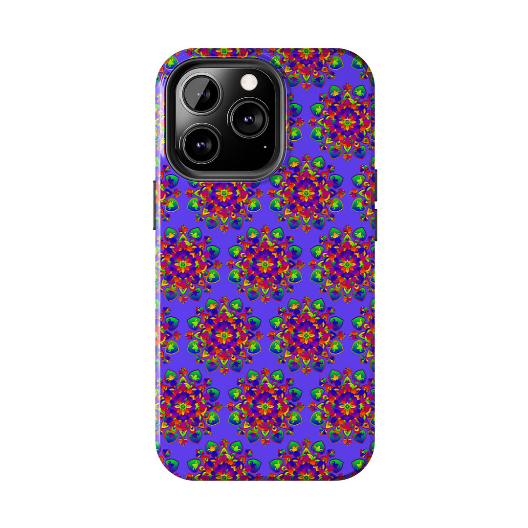 Tiled Hand Drawn Mandala Rainbow Phone Case - Standard alt text 72