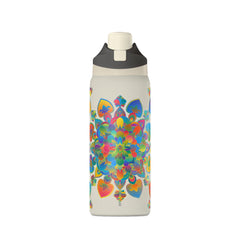 Insulated Water Bottle — Colorful Psychedelic Mandala 32oz