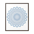 Elegant Mandala Handmade Art on Vertical Steel Blue Canvas