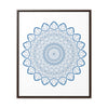 Elegant Mandala Handmade Art on Vertical Steel Blue Canvas