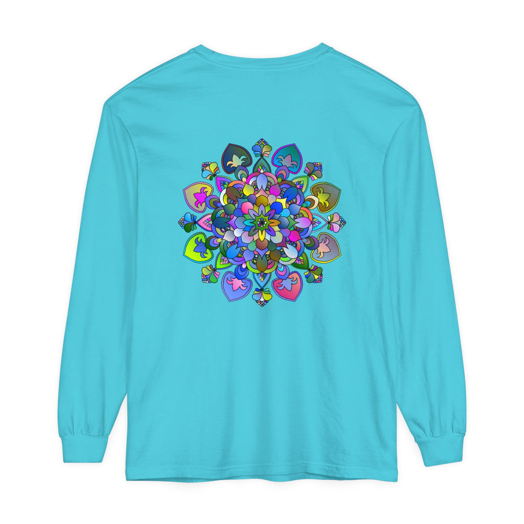 Colorful and intricate mandala design long sleeve t-shirt for a vibrant look