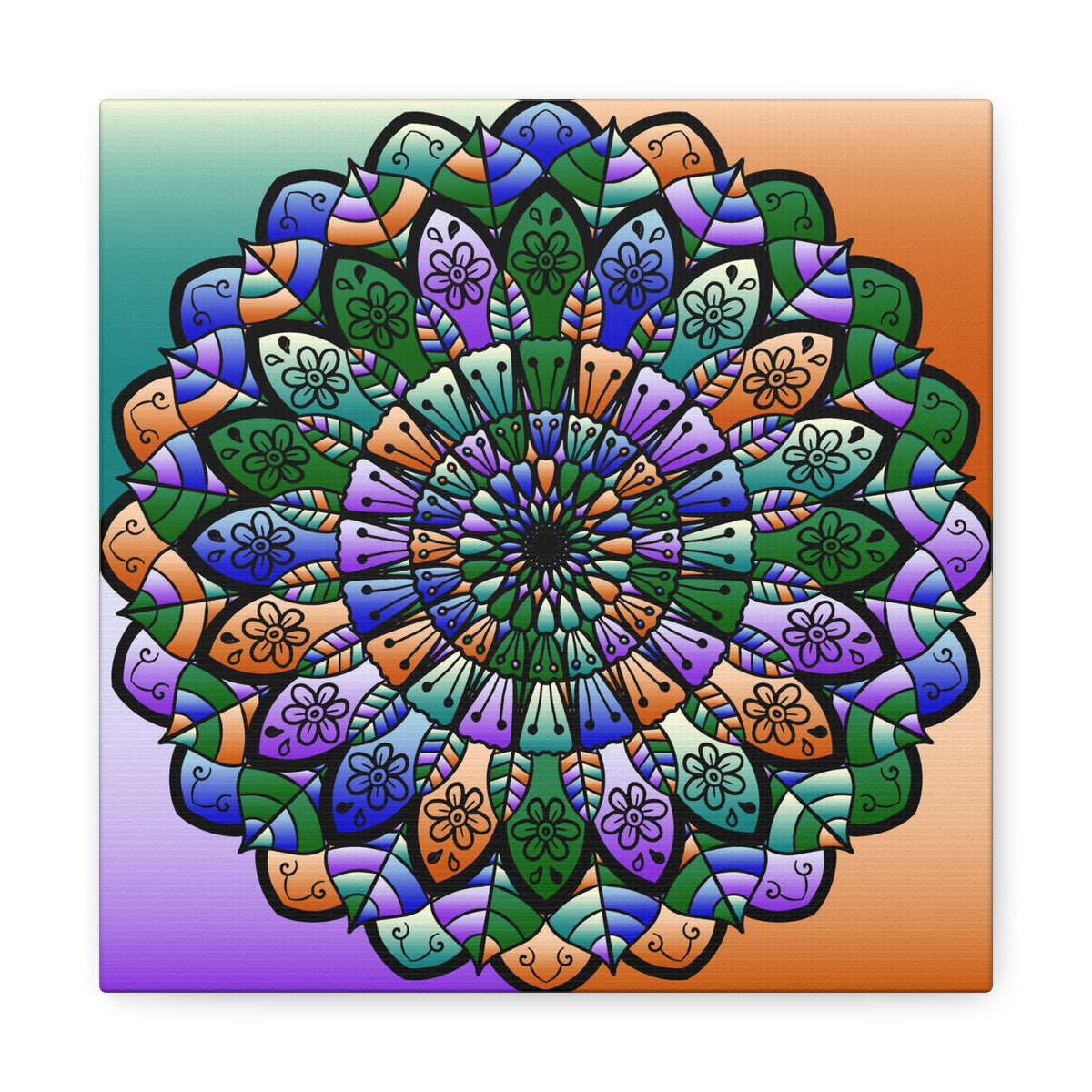 Colorful Mandala Wall Canvas — Stretched Matte Art