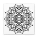Handmade Mandala Art - Black & White Wall Art - Matte Canvas, Stretched, 125 - Beautiful intricate mandala design on stretched canvas
