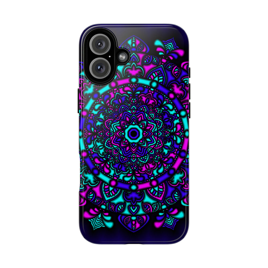 Mandala Neon Handyhülle – Lila & Türkise Robuste Schutzhülle