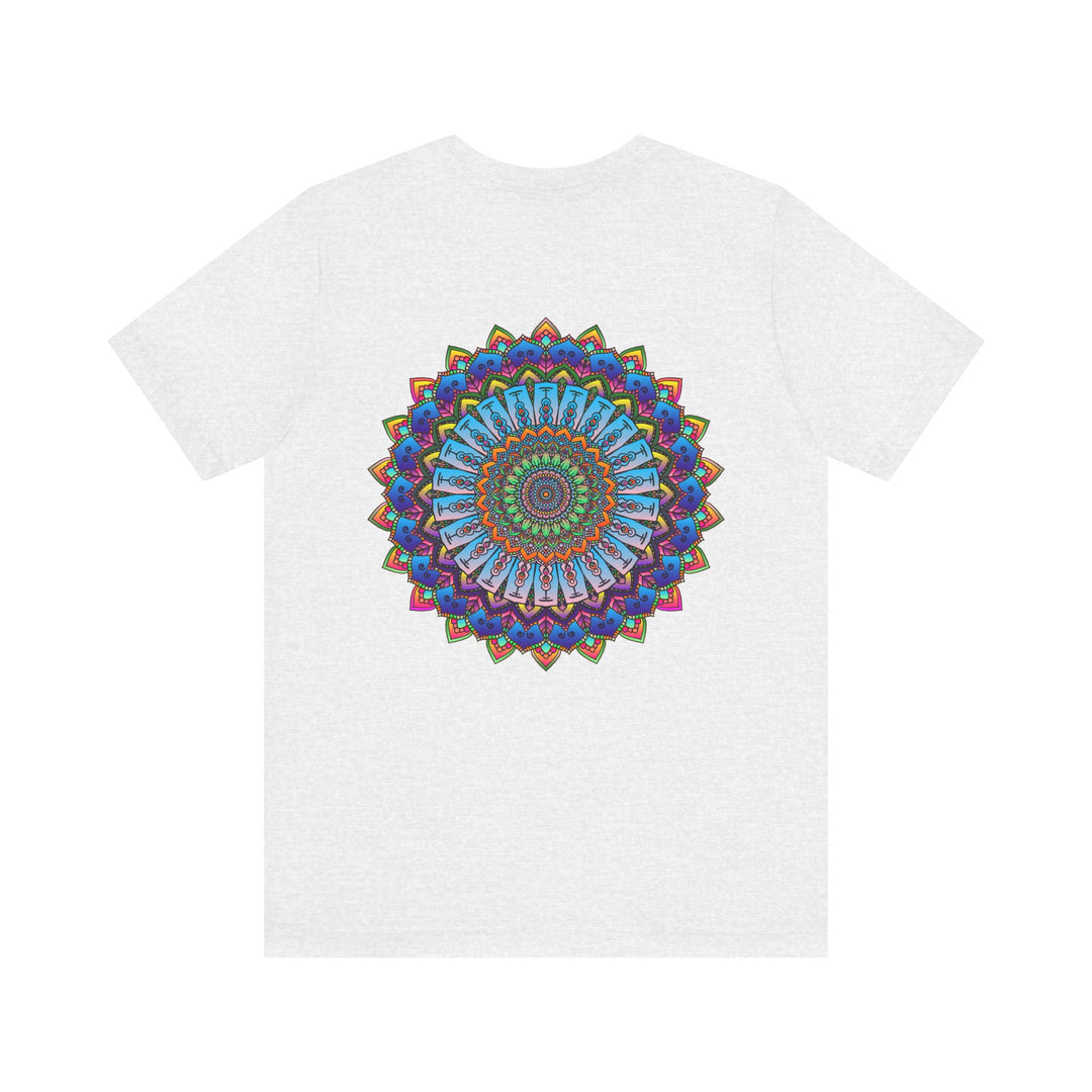 Colorful and intricate mandala design on a tee representing spiritual peace and harmony