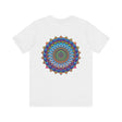 Colorful and intricate mandala design on a tee representing spiritual peace and harmony