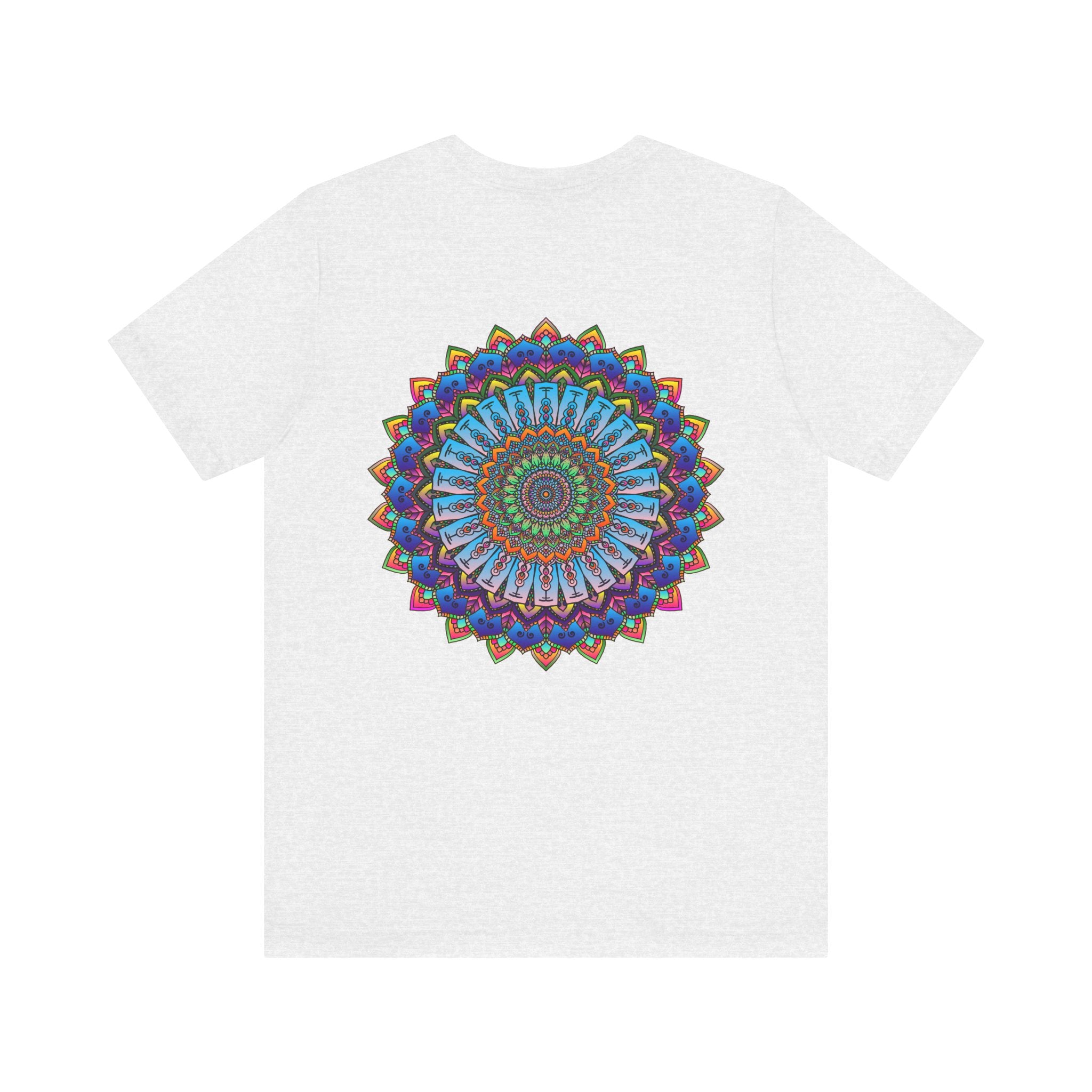 Colorful and intricate mandala design on a tee representing spiritual peace and harmony