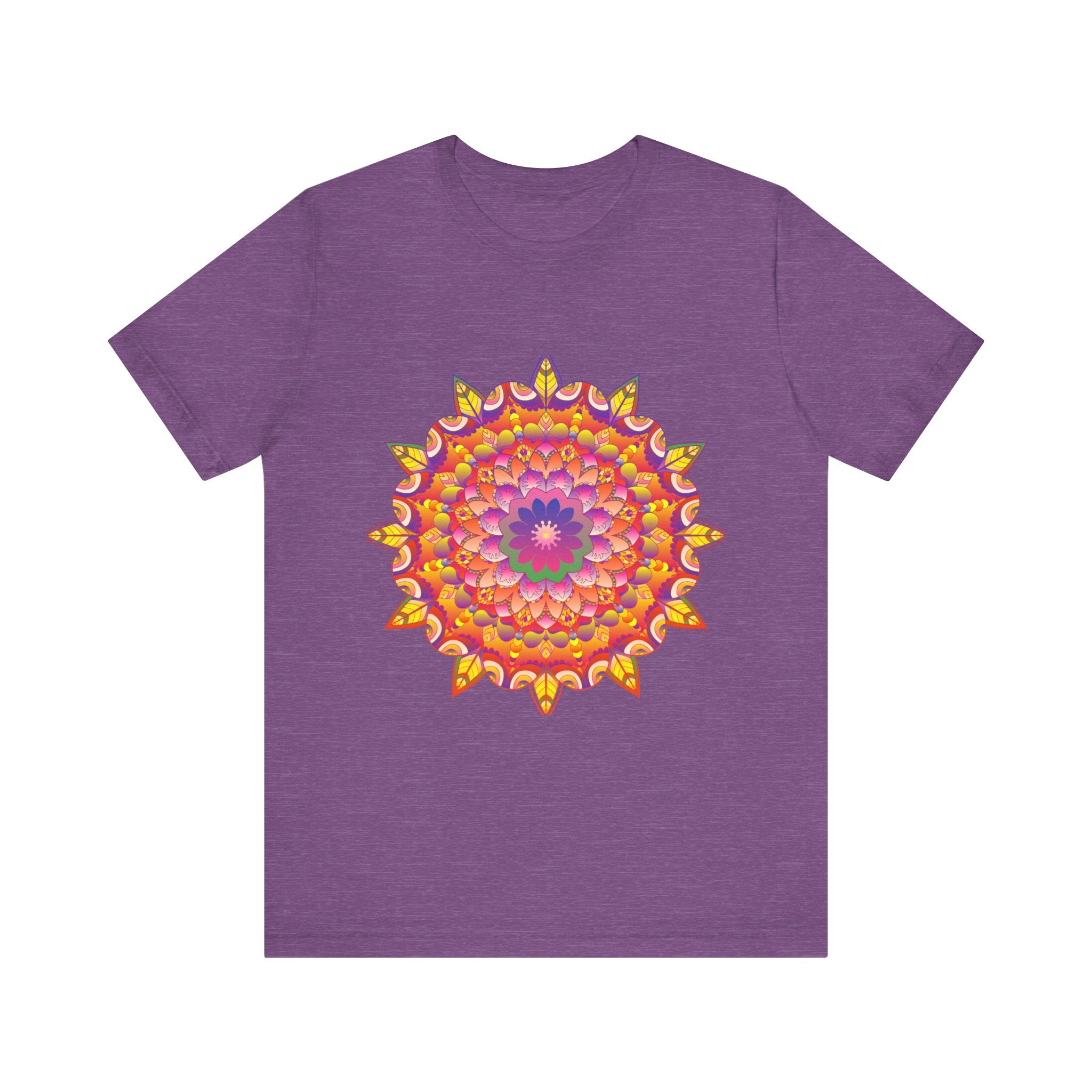 Vibrant mandala tee featuring psychedelic art with intricate patterns and vibrant colors, perfect for adding a bold and unique statement to your wardrobe