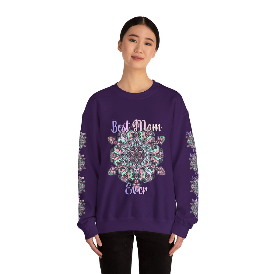 Mandala Design Sweatshirt in Soft Pink and Lavender for Moms