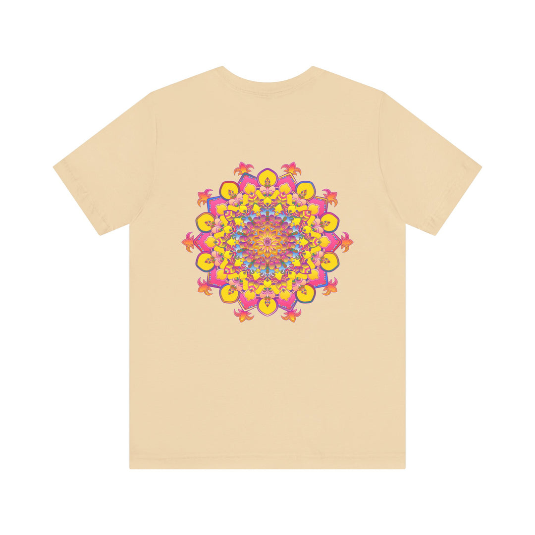 A serene mandala tee with intricate designs symbolizing spiritual peace and harmony