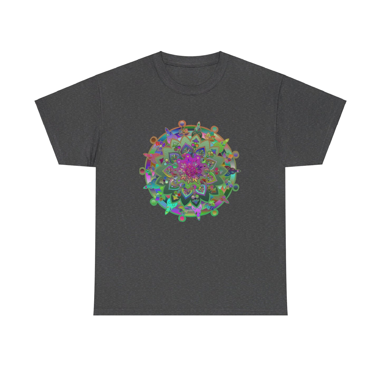 Yoga-inspired mandala art printed on high-quality cotton tshirt