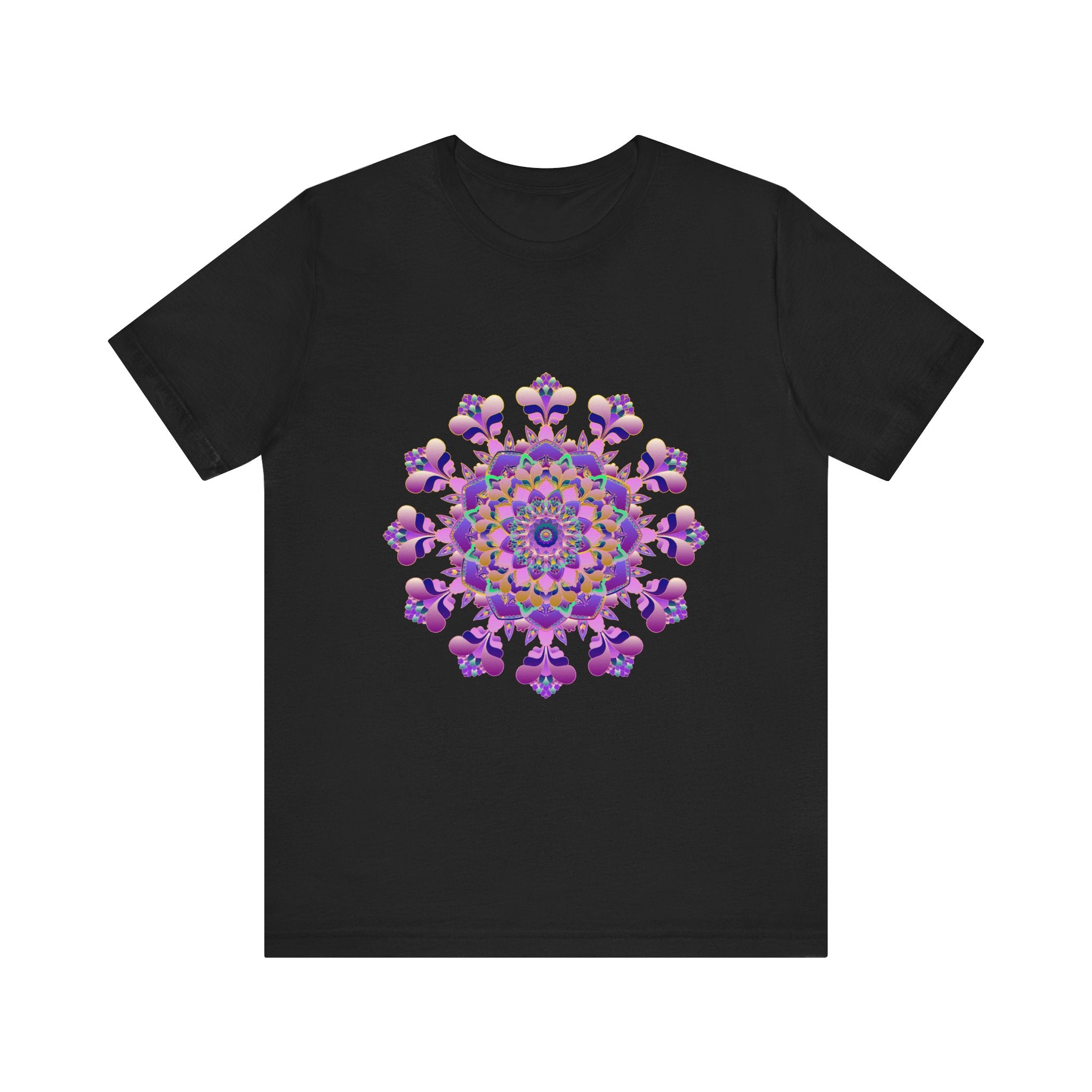 Intricate black floral mandala tee with beautiful detailed design pattern