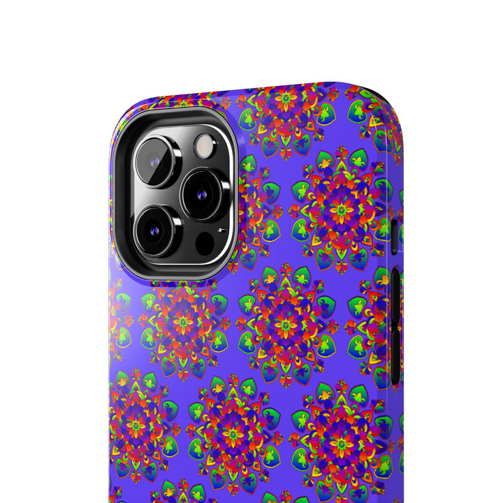 Tiled Hand Drawn Mandala Rainbow Phone Case - Standard alt text 9