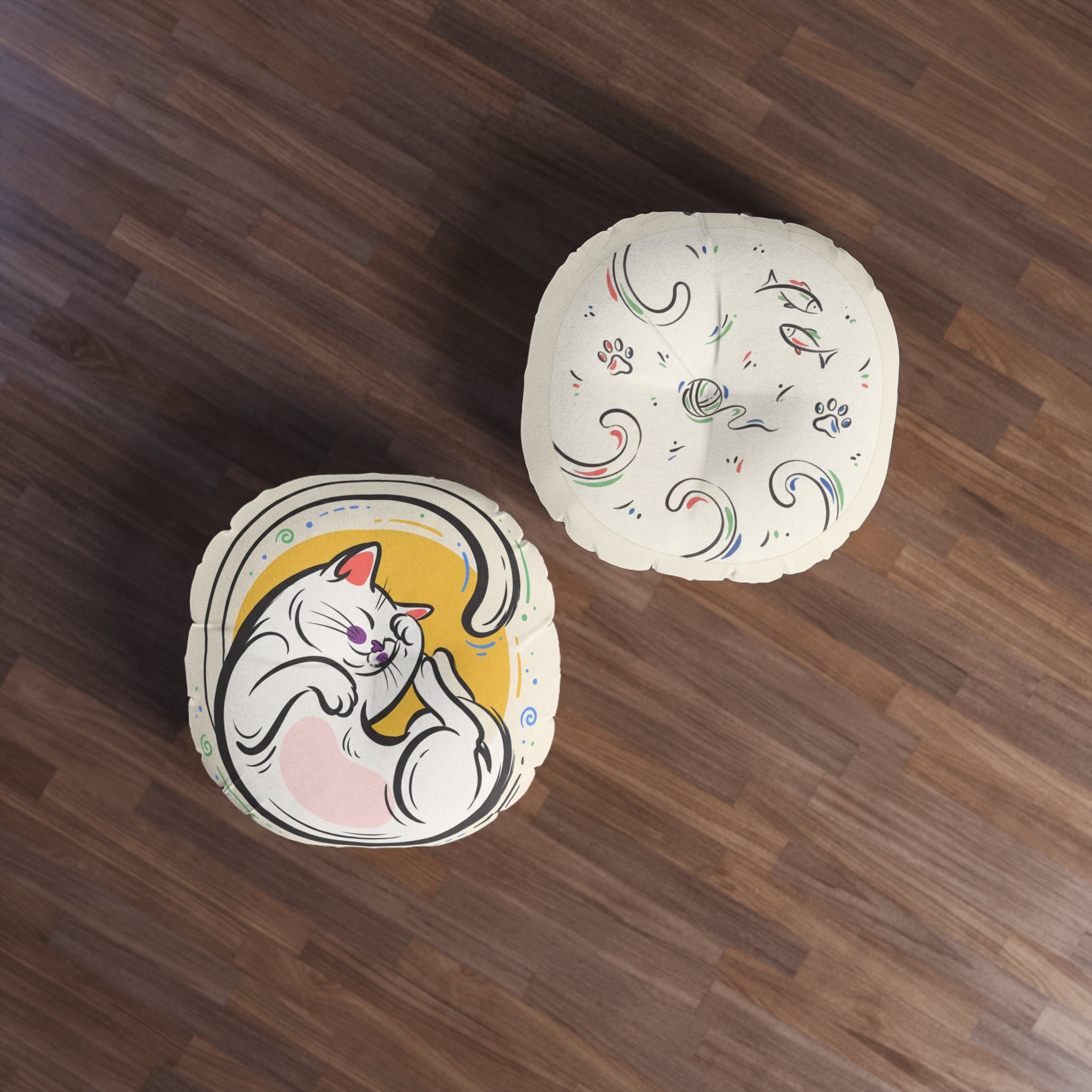 Cozy Crescent Cat Floor Pillow