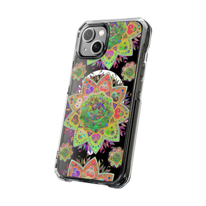 Gorgeous Mandala MagSafe®-Compatible iPhone 14/15 Impact Case with intricate design and reliable impact resistance