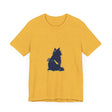 Blue Cat Mystery T-Shirt with a Cool Cat Design in vibrant blue color, perfect for cat lovers and mystery enthusiasts