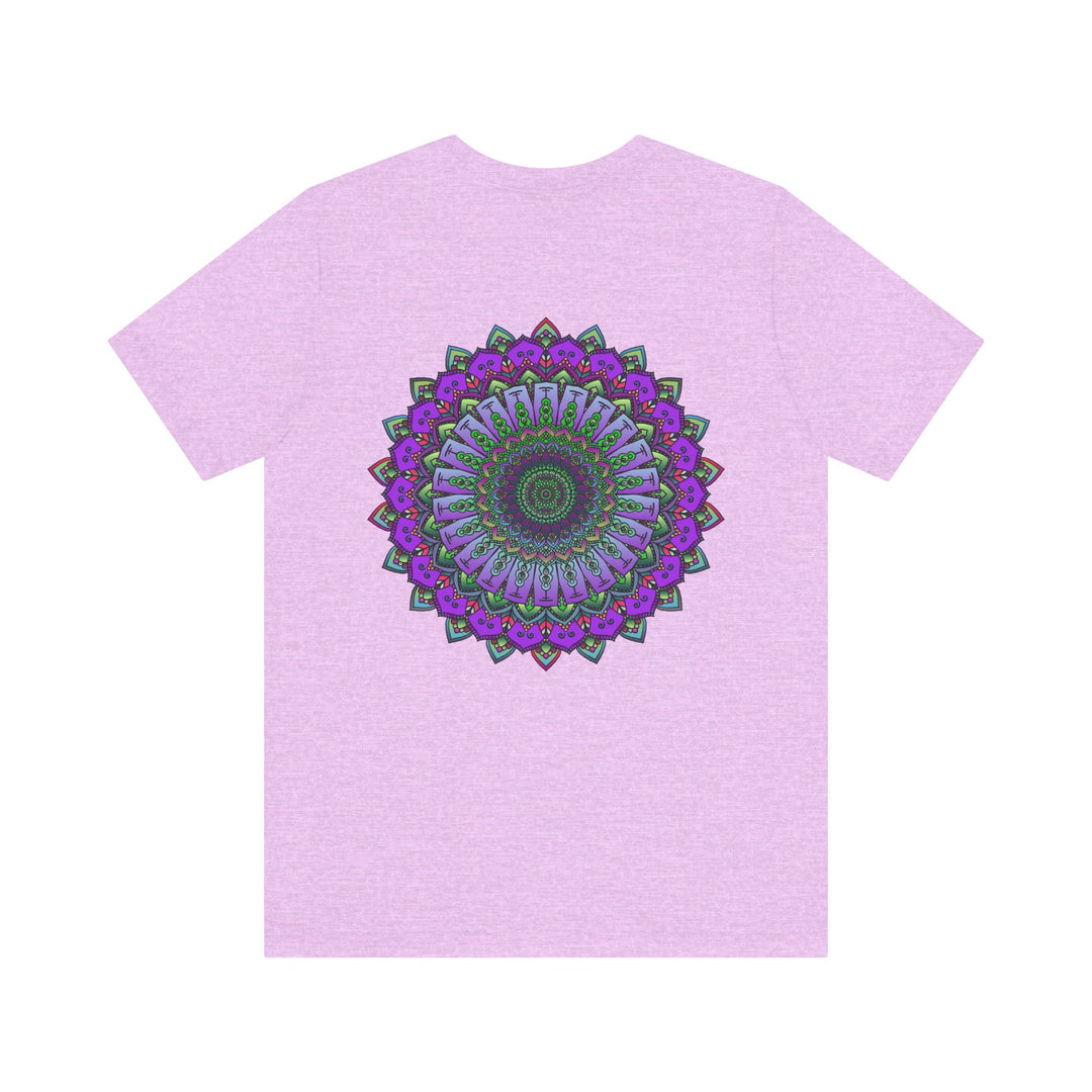 Colorful Mandala Tee featuring intricate design, promoting spiritual peace and harmony