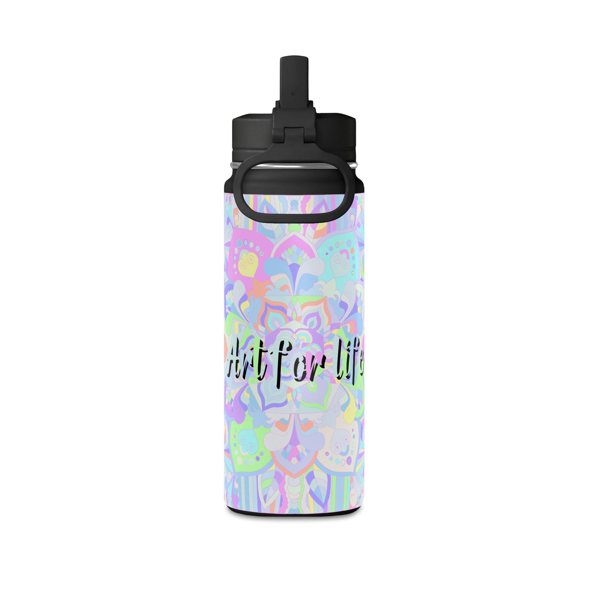 Pastel Floral Mini Water Bottle — "Art for Life" 20oz