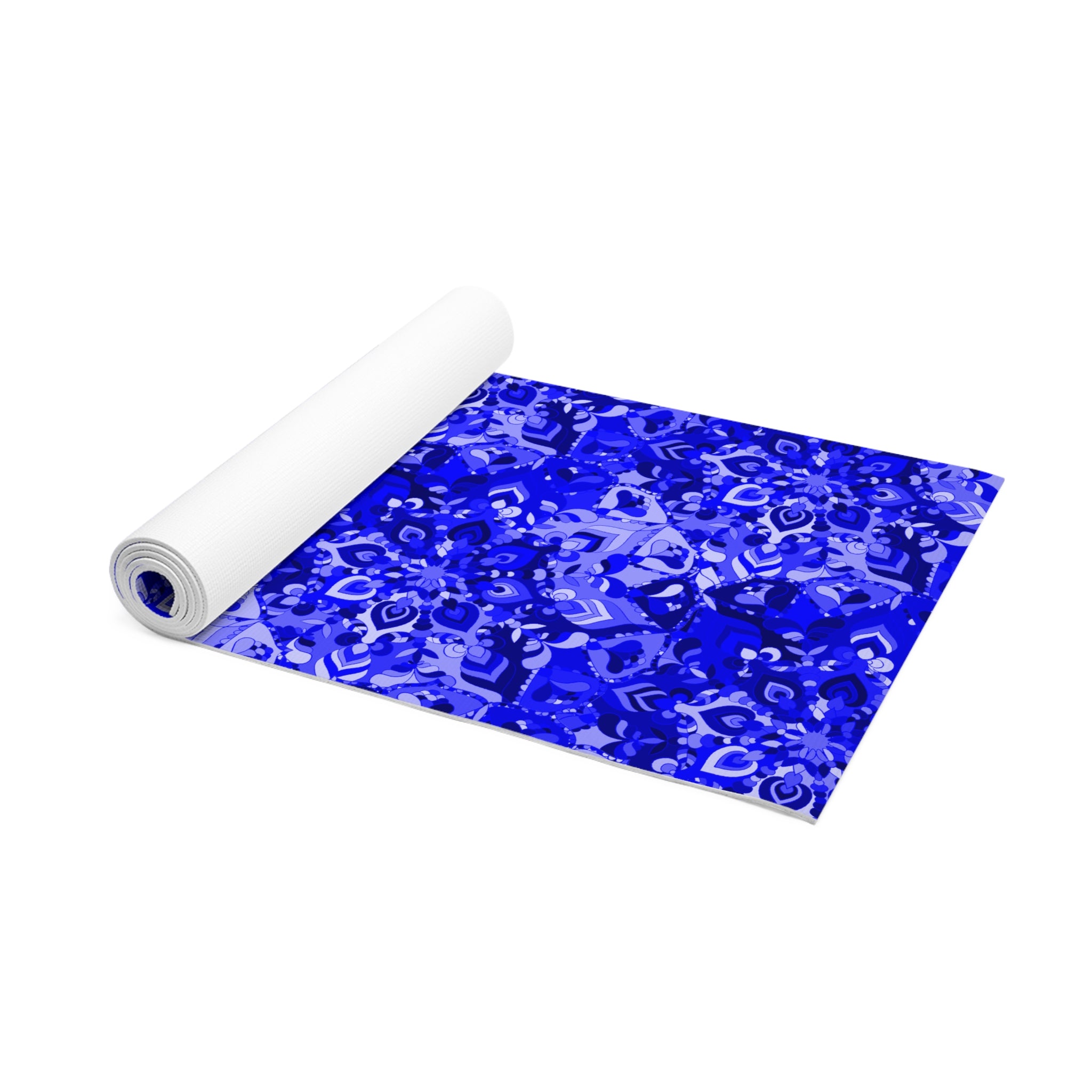 Vibrant Blue Foam Yoga Mat - Comfortable Non-Slip Exercise Mat for Home Workouts