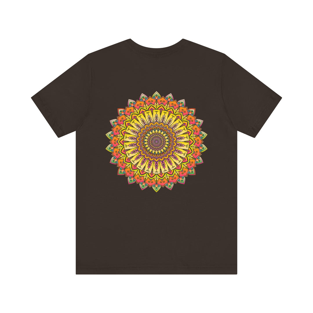 Colorful and vibrant mandala tee featuring a peaceful and harmonious design