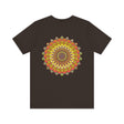 Colorful and vibrant mandala tee featuring a peaceful and harmonious design