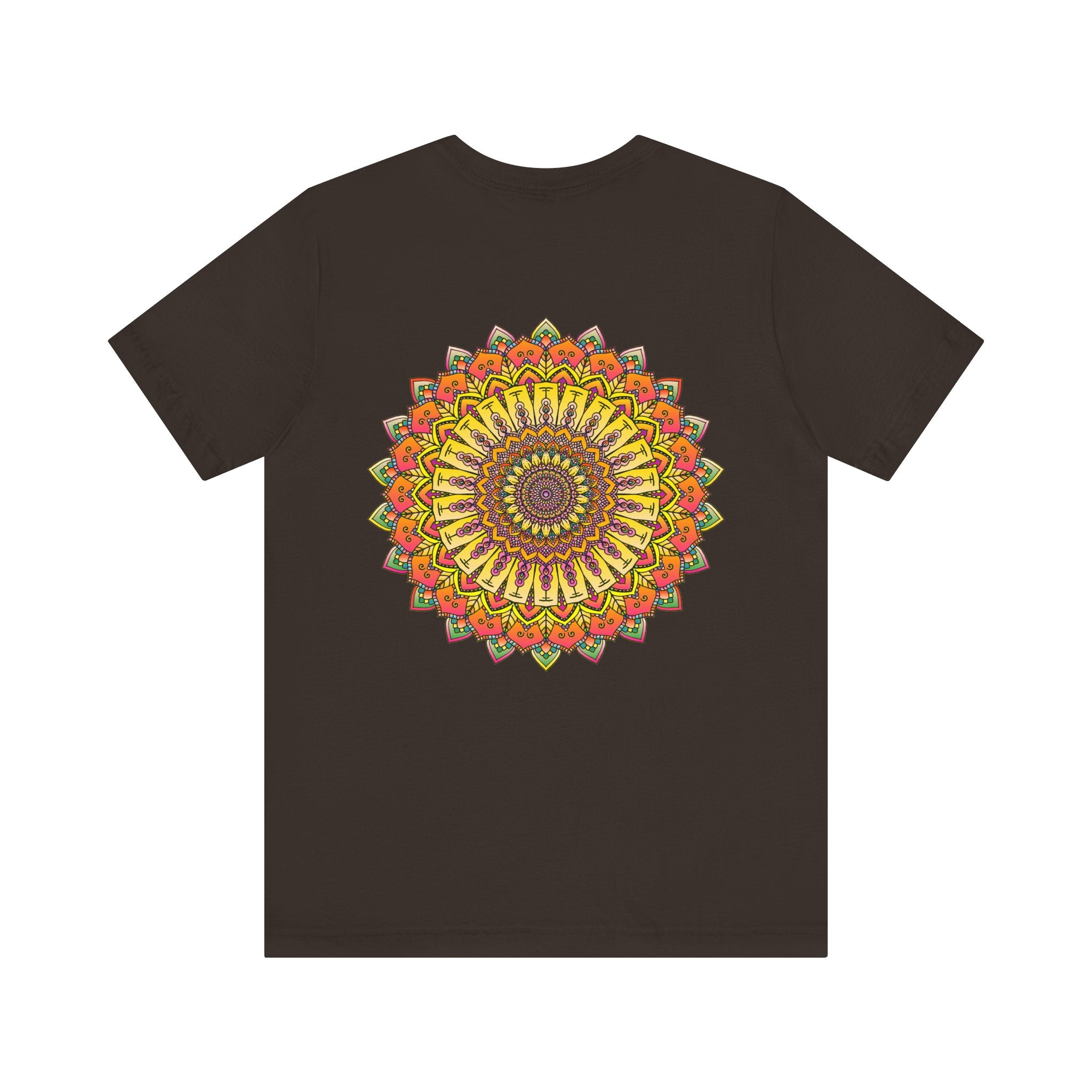 Colorful and vibrant mandala tee featuring a peaceful and harmonious design