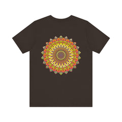 Colorful and vibrant mandala tee featuring a peaceful and harmonious design