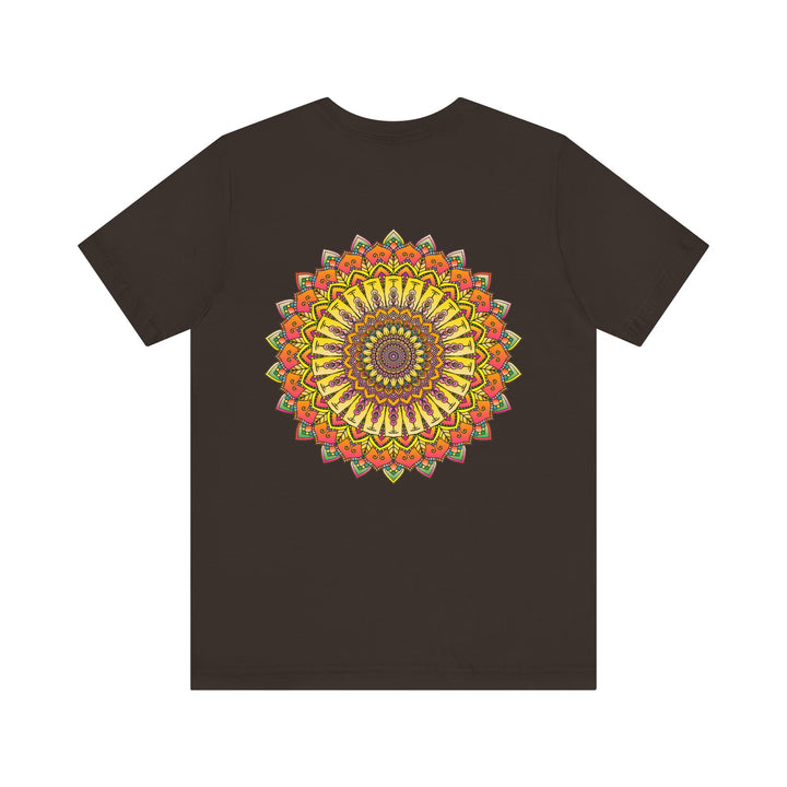 Colorful and vibrant mandala tee featuring a peaceful and harmonious design