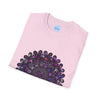 Colorful and intricate handmade mandala art design on softstyle t-shirt