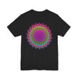 Vibrant Mandala Tee featuring intricate design symbolizing spiritual peace & harmony, perfect for adding a touch of tranquility to your wardrobe
