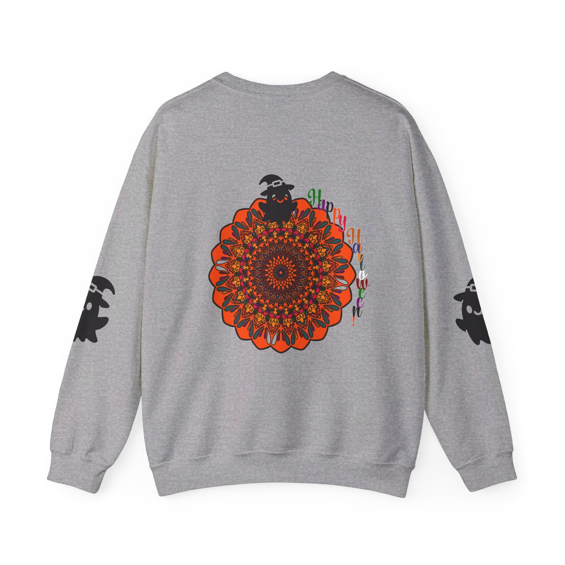 High-quality sweatshirt with a mesmerizing mandala ghost design, perfect for all occasions