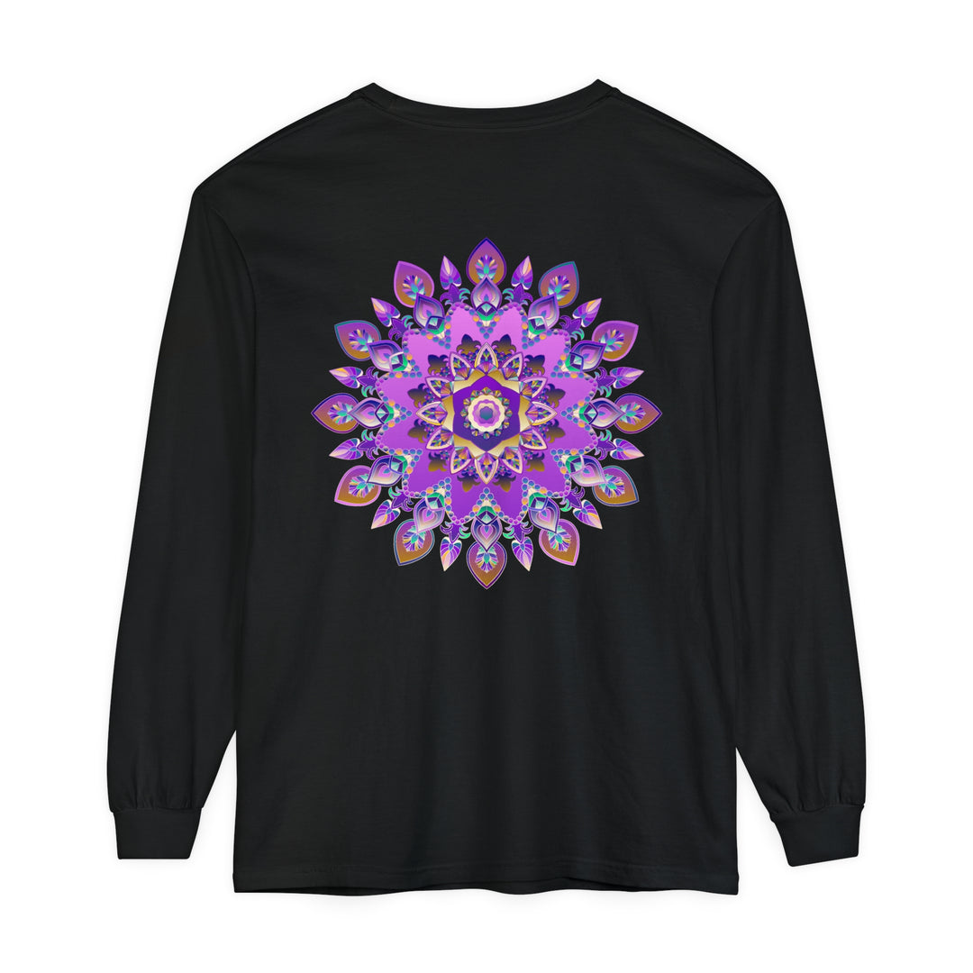 Beautiful purple and gold mandala design long sleeve t-shirt for women