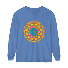 Colorful and intricate mandala design long sleeve t-shirt for all genders