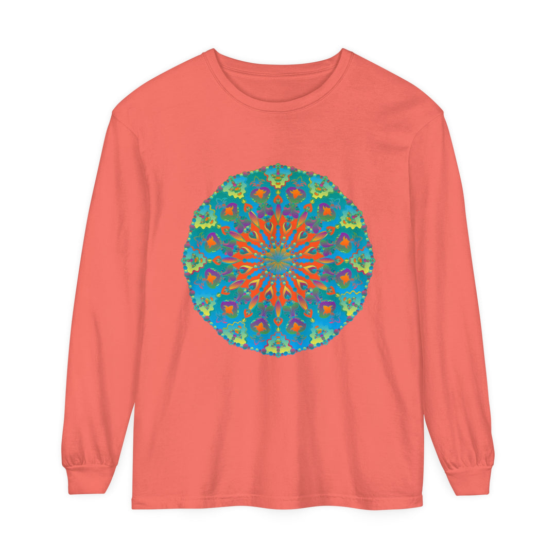 Fashionable and trendy rainbow mandala long sleeve t-shirt