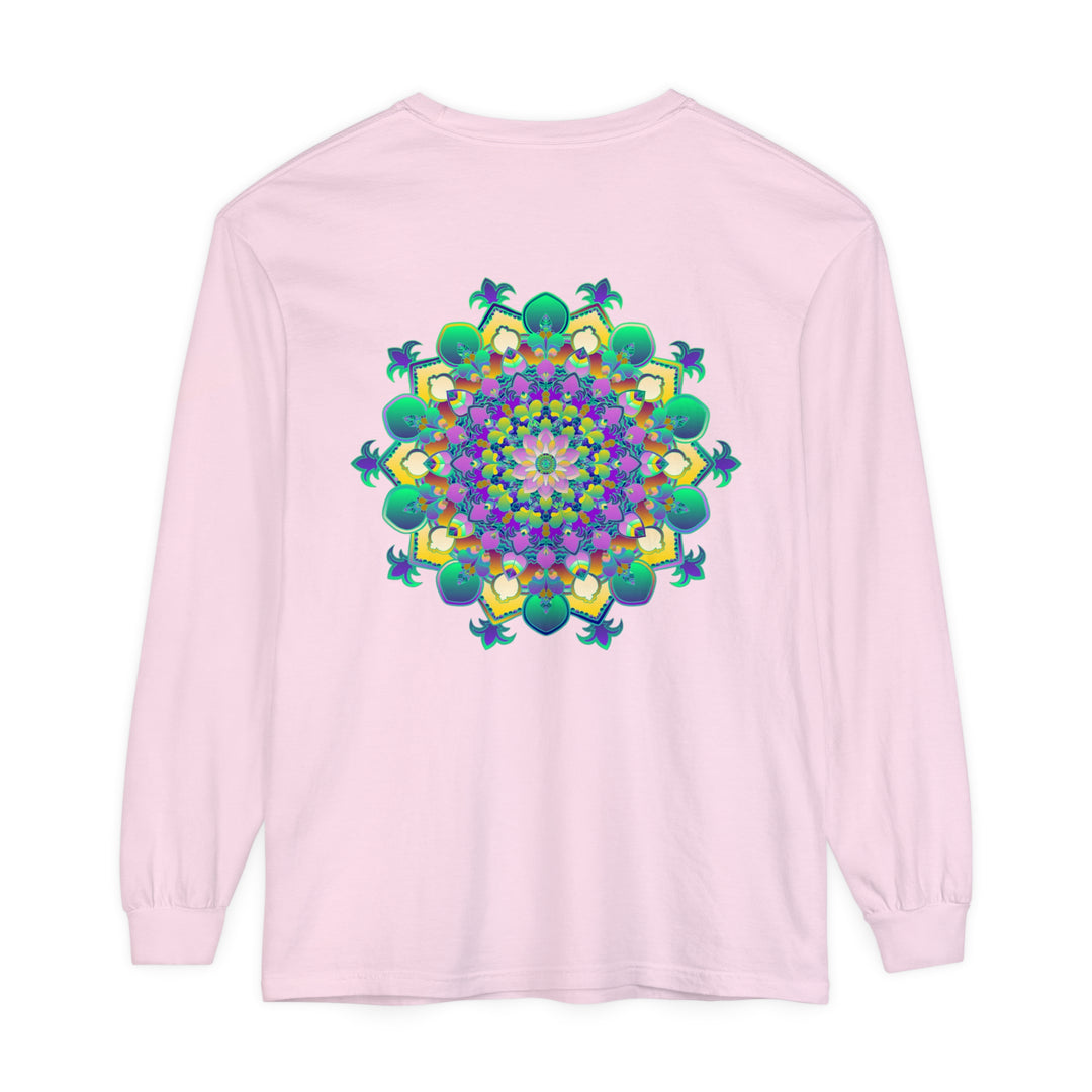 Intricate Mandala Long Sleeve T-Shirt featuring a detailed, symmetrical mandala design