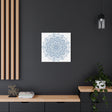 Handmade Mandala Art featuring a Steel Blue design on Matte Canvas, Stretched, 125 thickness, perfect for adding an elegant touch to your wall decor